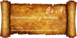 Cseresznyés Andrea névjegykártya